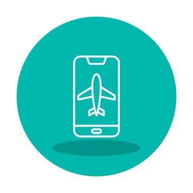 Akıllı telefon ekranında uçak kipi, vektör illüstrasyonu 