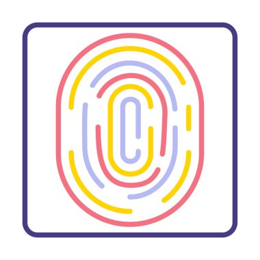 Parmak izi web simgesi vektör illüstrasyonu