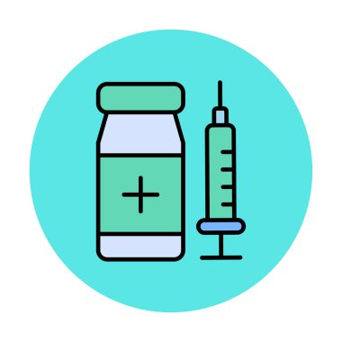 Basit Aşı Simgesi, vektör illüstrasyonu