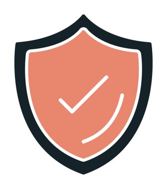 Güvenlik kalkanı simgesi koruma konsepti, vektör illüstrasyonu