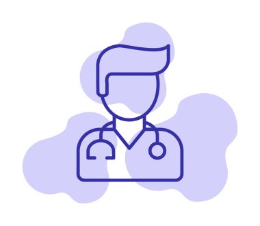 Erkek doktor simgesi, vektör illüstrasyon tasarımı