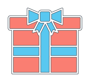 hediye kutusu simgesi, vektör illüstrasyonu  