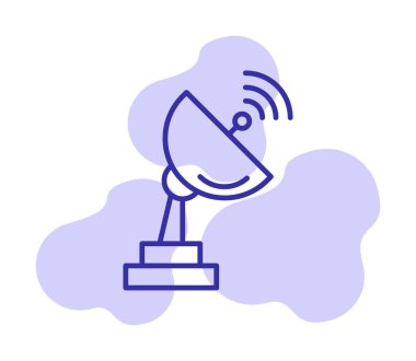 uydu anten simgesi, vektör illüstrasyonu