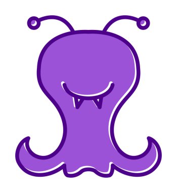 Sevimli uzaylı karakter Vektör illüstrasyonu