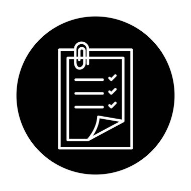 Basit not defteri simgesi, vektör illüstrasyonu