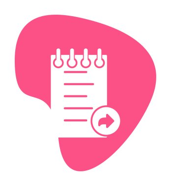 Basit not defteri simgesi, vektör illüstrasyonu