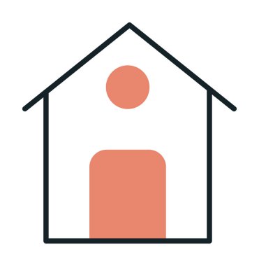 Eve. Web simgesi basit illüstrasyon