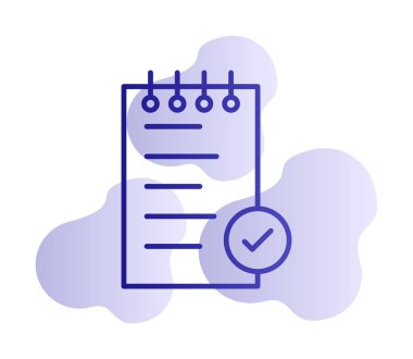 Basit not defteri simgesi, vektör illüstrasyonu