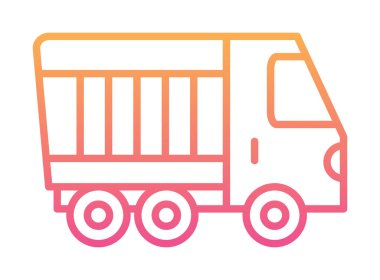 Web ve mobil uygulama tasarımınız için kamyon simgesi vektörü, kamyon logosu konsepti