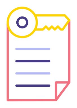 Basit not defteri simgesi, vektör illüstrasyonu