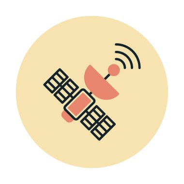 Uydu Simgesi, vektör illüstrasyonu