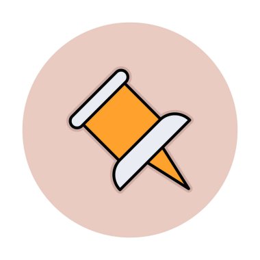 İğne simgesine bas. vektör illüstrasyonu