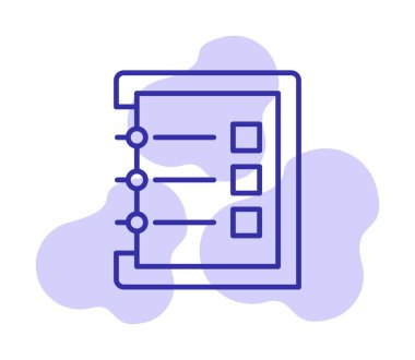 Basit not defteri simgesi, vektör illüstrasyonu