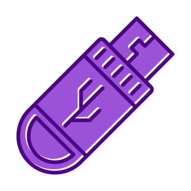 Basit Flash Sürücü web simgesi vektör çizimi