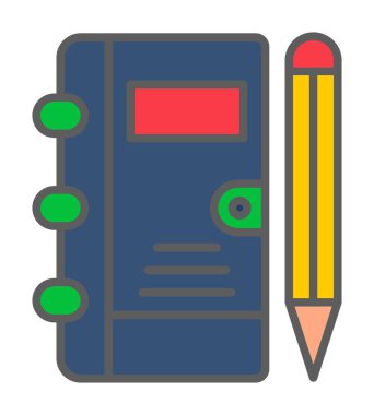 not defteri simgesi soyut arkaplan vektöründe izole edildi