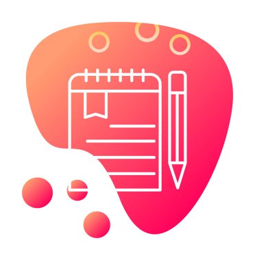 not defteri simgesi soyut arkaplan vektöründe izole edildi