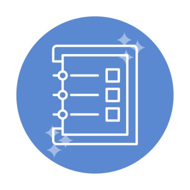 Basit not defteri simgesi, vektör illüstrasyonu