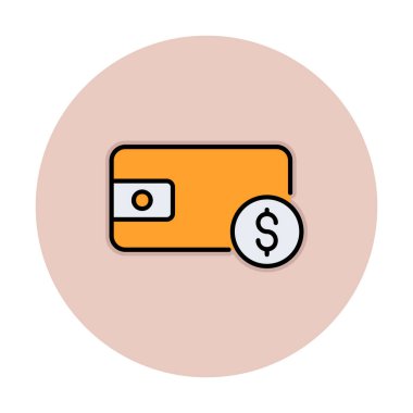 wallet icon, vector illustration simple design