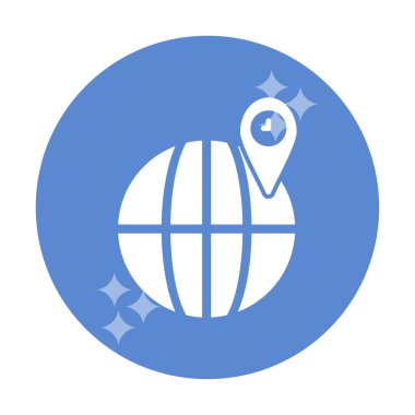 Basit Globe Konum simgesi, vektör illüstrasyonu