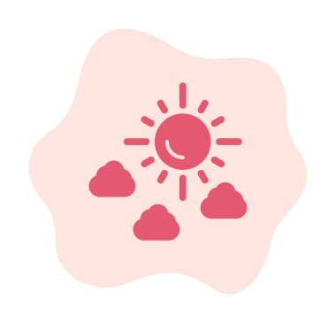 Güneş bulutların simge vektör çizim ile                        