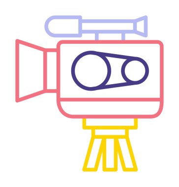 Video kamera. Web simgesi basit illüstrasyon 