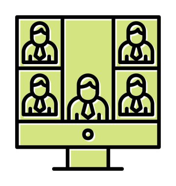 Konferans çağrısı ikon vektör illüstrasyonu