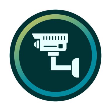 Basit bir CCTV kamera simgesi, vektör illüstrasyonu