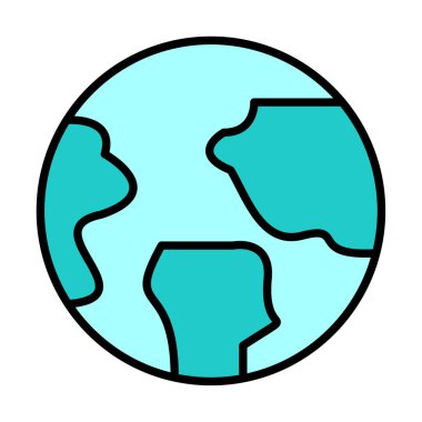 Dünya küresel ikonunun vektör illüstrasyonu