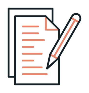 Not ve kalem vektör çizimi