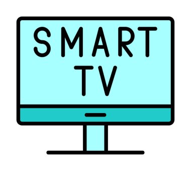 Basit Akıllı TV simgesi, vektör illüstrasyonu
