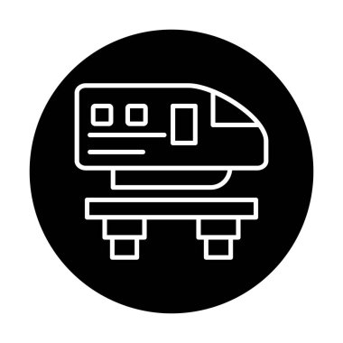 Monoray yaratıcı ikonu. Işınlama simgeleri koleksiyonu. İzole edilmiş Raylı İşareti 