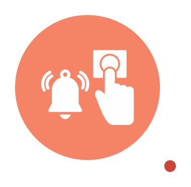 Acil durum alarm düğmesine basın Web simgesi, vektör illüstrasyonu 
