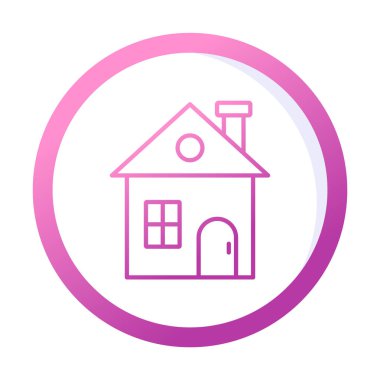 Eve. Web simgesi basit illüstrasyon