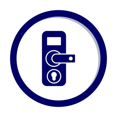 Kapı kolu ve anahtar deliği simgesi, vektör illüstrasyonu 