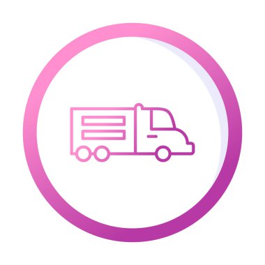 Web ve mobil uygulama tasarımınız için kamyon simgesi vektörü, dağıtım kamyonu logosu konsepti