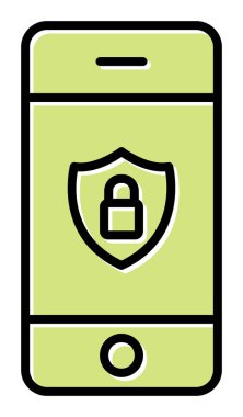 Gezici Güvenlik. Web simgesi basit illüstrasyon                     