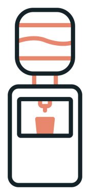 Basit Su Soğutucu simgesi, vektör illüstrasyonu