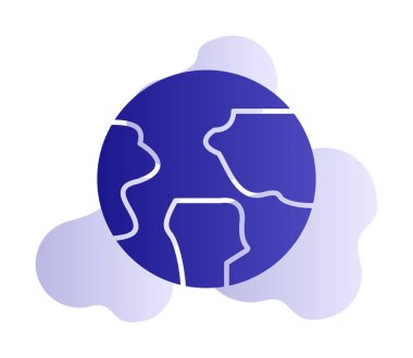 Dünya küresel ikonunun vektör illüstrasyonu