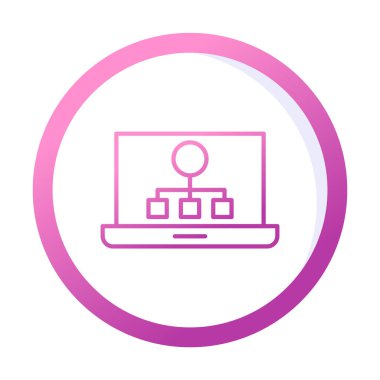 Basit Laptop Ekran simgesi, vektör illüstrasyonu