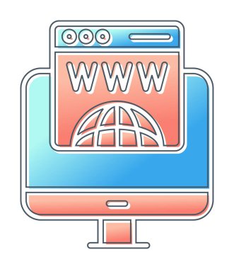 Alan Adı Kayıt Web simgesi vektör illüstrasyonu