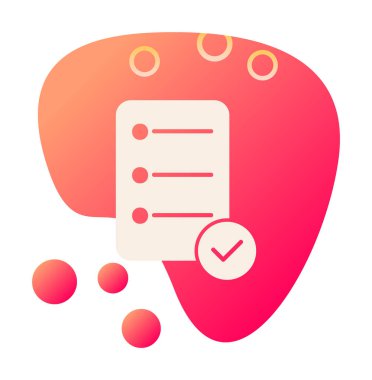 Simge vektör illüstrasyonunu onayla, kontrol listesi 