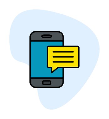 Basit sohbet simgesi, konuşma balonu, vektör illüstrasyonu