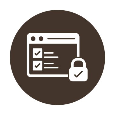 Basit güvenli veri simgesi, vektör illüstrasyonu