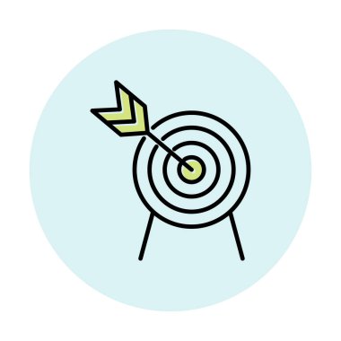 Basit hedef simgesi, hedef, vektör illüstrasyonu