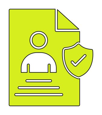 Veri güvenlik simgesi vektör illüstrasyonuna sahip kullanıcı