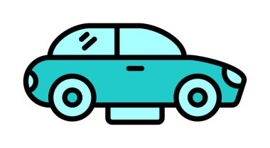 Araba düz simgesi. Vektör çizim 