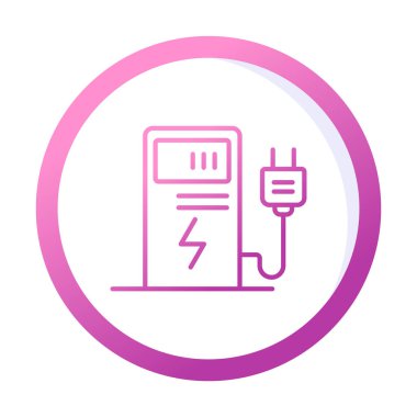 Elektrik Şarj İstasyonu ikon vektör çizimi