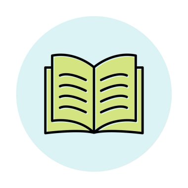 kitap düz simge vektör çizim