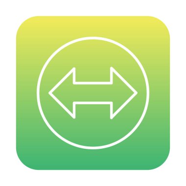 Çift ok sembolü, iki yön, sol, sağ simge, vektör illüstrasyonu