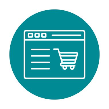 Alışveriş sitesi simgesinin vektör illüstrasyonu